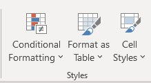 Style command in home tab